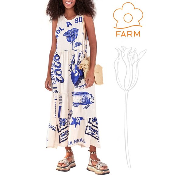 farm rio rainha das aguas t shirt dress FARM Rio | Dresses | Farm Rio White Rainha Das Aguas T Shirt Dress